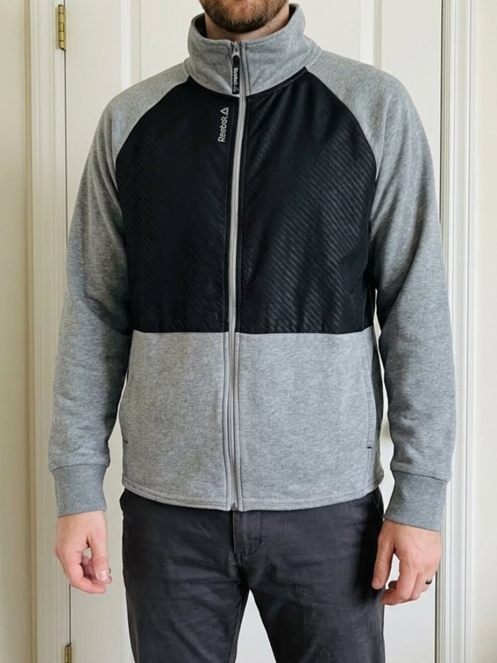 Reebok Men's Full-Zip Athletic Track Jacket Casual Sportswear Size XL